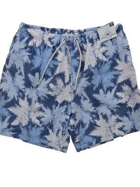 The Endless Summer Swim Trunks Shorts Mens XL Blue Tropical Elastic Waist‎ NWT